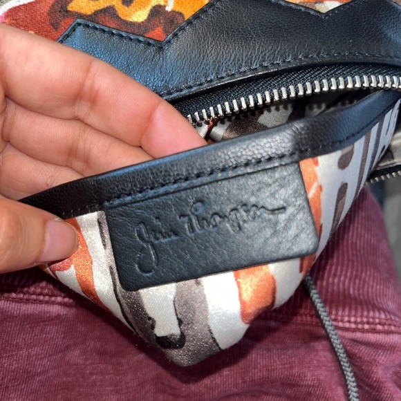 Jim Thompson Black Leather Clutch with Dragon Design - Picture 10 of 11